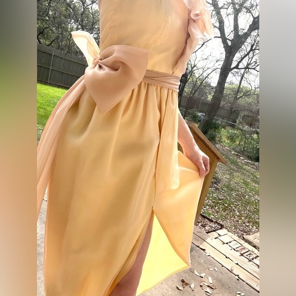 Vintage Ruffle Halter Dress Orange and Yellow Size Small - Picture 5 of 12